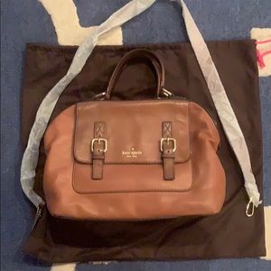 Kate Spade brown leather satchel w crossbody strap